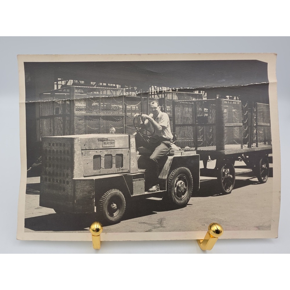 Old Black And White Photo Pettibone Mercury Truck 5X7 Railyard photo